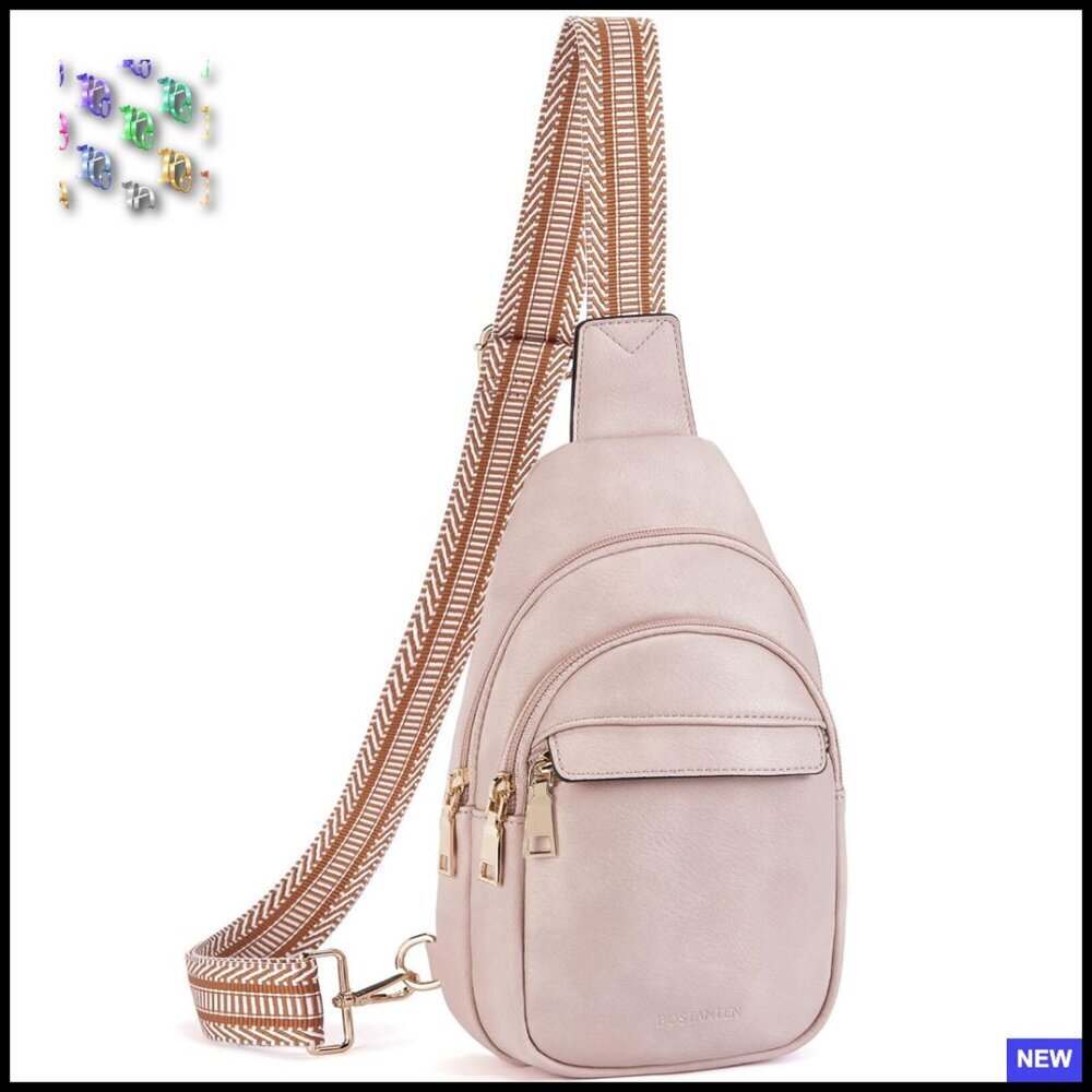 Small Leather Sling Bag Crossbody Fanny Pack Minimal Chic Travel Essential
